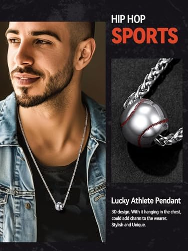 FaithHeart Sports Necklace for Men Women, Stainless Steel Gold Plated 3D Football/Soccer/Basketball/Volleyball Pendant Jewelry with Delicate Gift Packaging - Image 2