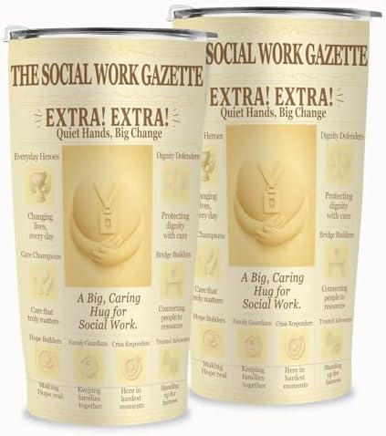 Social Worker Tumbler 20oz – Vacuum Insulated Stainless Steel with Lid, Gazette-Style Design, Graduation & Appreciation Gift for MSW/BSW/Doctor of Social Work/LCSW, Fits Cup Holders, BPA-Free - Image 3