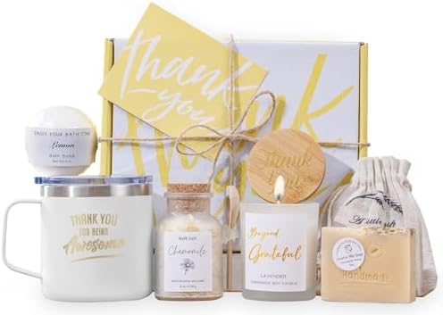 Thank You Gifts for Women Spa Thoughtful Unique Office Gift for Coworkers Nurse Friends Men Boss Employee Secretary Hostess Teacher Mom Principal Appreciation Gift Boxes Coffee Mug Holiday Gift Basket by PEACOEYE