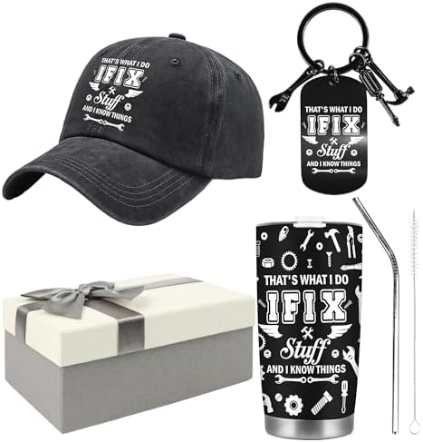 Fix Stuff Gifts for Men, Travel Tumbler Gift Set for Dad and Coworkers by CRASHOT