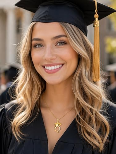 Graduation Gifts for Women, 18K Gold Graduation Initial Necklace A-Z, Inspiring Grad Pendant Necklace Present, College Seniors High School Graduations Jewelry Gifts - Image 6