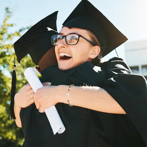 TONY & SANDY Graduation Gift for Her 2026, Graduation Decorations Cross Bracelets for Women Girls Middle High School College Graduates, With Graduation Cap Box Meaningful Cards - Image 2
