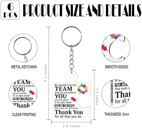 Team Appreciation Gifts Bulk for Coworkers Employee Staff Keychains - Image 2