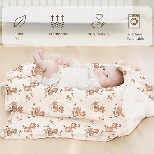 Konssy Soft Muslin Baby Blanket for Unisex Boys & Girls, 30 x 40 Inch - Image 5