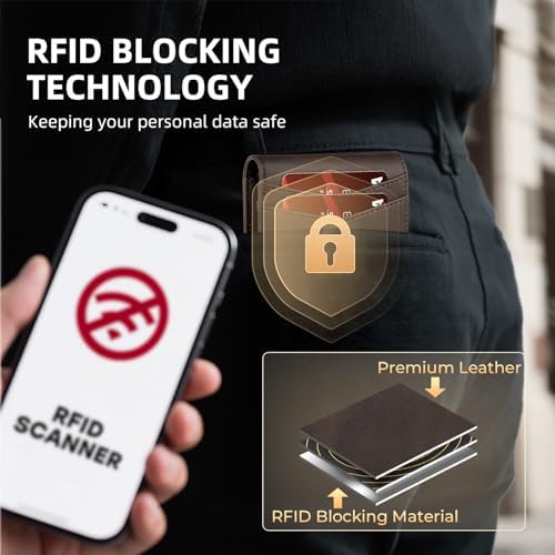 RUNBOX Wallet for Men -Slim Rfid Leather Mens Bifold Novelty Wallets 2 ID Window With Gift Box Men's Accessories - Image 4