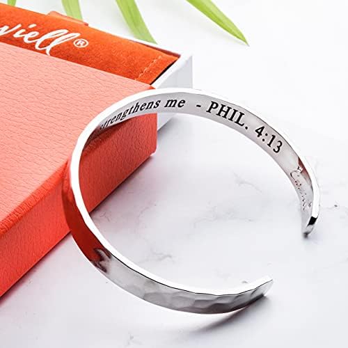 Carviell Bracelets for Women – 100+ Meaningful Engraved Messages – Solid 316L Surgical Stainless Steel Cuff Bracelet – Gift Ready - Image 4