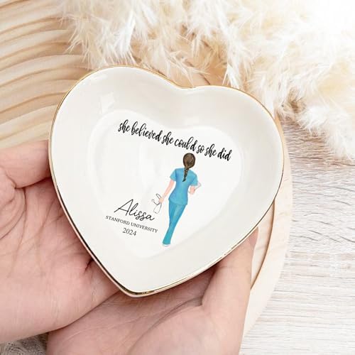 Sweetee Personalized Jewelry dish graduation gifts for her 2025, nurse graduation gifts for women,she believed she could so she did 1 - Image 4