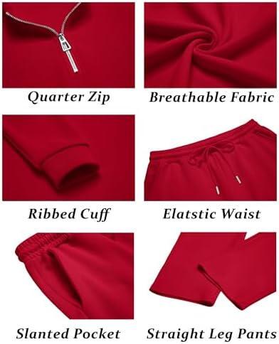 COOFANDY Men's 2 Piece Tracksuit Set Polo Athletic Sweatsuit Quarter Zip Jogging Long Sleeve Casual Sports Outfits - Image 5