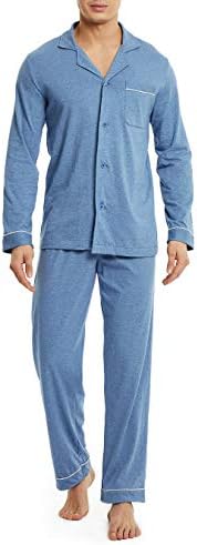 DAVID ARCHY Men's Pajama Set, Premium Combed Cotton Long Sleeve Sleepwear by DAVIDARCHY