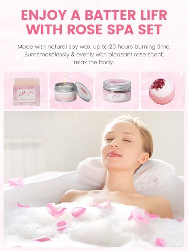 15Pcs Rose Spa Kit Bath Sets for Women Gift Birthday Gift Set for Women - Image 4