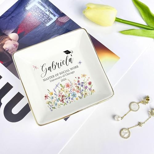 Personalized Graduation Jewelry Dish - Customized High School Graduate Gifts - Graduation Gift for Her 2026 (MSW-TRAY1) - Image 3
