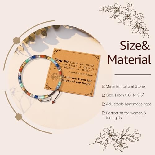 AGOT Thank You Gifts for Women: Teacher Appreciation Office Gifts for Coworkers Employee Boss Lady Manager Colleague Natural Stone Bracelet - Image 2