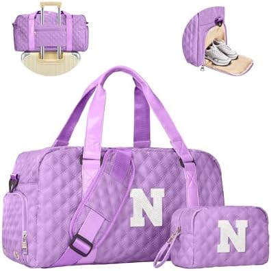 Initial Travel Overnight Bag, birthday duffel bags for 16 17 18 19 20 girls by Elilier