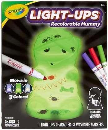 Crayola Light-Ups - Mummy, Reusable Halloween Craft Toy, Glow in The Dark Light Up Mummy, Cute Halloween Decor & Night Light, Gift for Kids, 5+ - Image 2