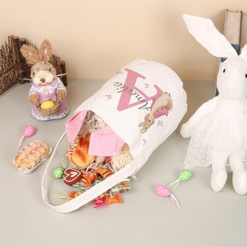 Personalized Bunny Ears Bucket Bag with Custom Name Photo-Easter Bag with Handle-Soft Egg Basket -Customized Easter Basket-Great for Carrying Gift Easter Eggs (Styles 1) - Image 6