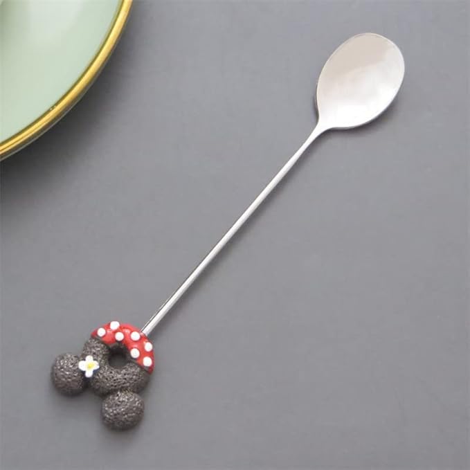 8PCS Stainless Steel Drink Spoon Set-Reusable Teaspoons for Cocktail, Coffee, Juice,Wine, Milk, Tea. Donut Shape Dessert Spoon