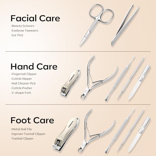 FAMILIFE Stainless Steel Manicure Set 8-in-1 Professional Nail Clipper Kit - Image 4