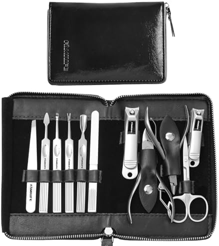 FAMILIFE Stainless Steel Manicure Set 11-in-1 Professional Nail Clipper Kit by FAMILIFE