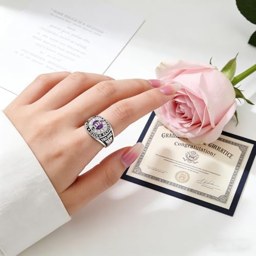 925 Sterling Silver 2026 Class Rings for women Men, Custom College High School Graduation Rings for Men 2026, Graduation Gifts for Her Him - Image 6
