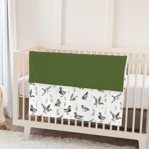 Watercolor Mallard Ducks Baby Blankets for Girl Boy Duck Hunting Soft Mink Dotted Backing Double Layer Swaddle Receiving Blanket Wild Ducks Birds Nursery Bed Throws for Newborn Toddler Crib 30x40 - Image 5