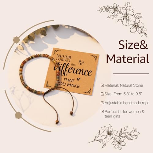 AGOT Thank You Gifts for Women: Teacher Appreciation Office Gifts for Coworkers Employee Boss Lady Manager Colleague Natural Stone Bracelet - Image 2