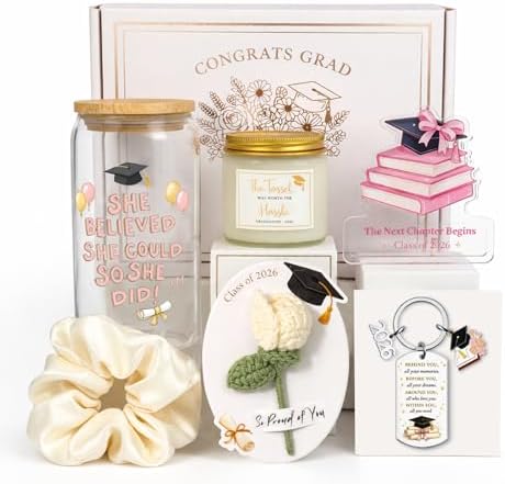 MHSMHL Graduation Gift for Her 2026, College High School Graduation Gifts, Class of 2026 Graduation Gift Box Set for Girls Women Daughter Sister Best Friend, Pink Grad Gifts by MHSMHL