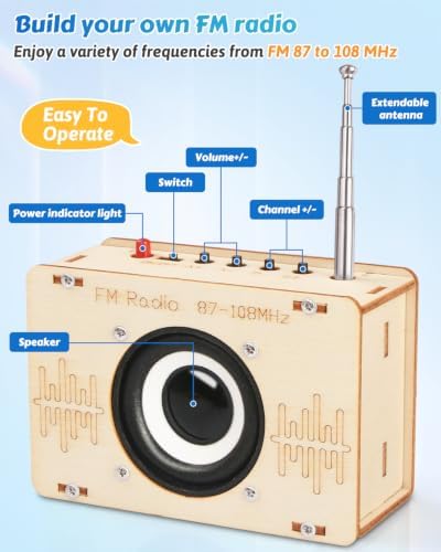 Poraxy Science Kits for Kids Age 8-12 12-14, STEM Kits 8-10, Build Your Own FM Radio Kit, Electronic DIY Experiment Engineering Building Project, Toys Gifts for Teen Boys Girls 9 11 13 15 16+ - Image 3