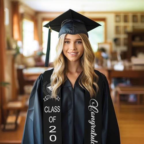 Class of 2026 Graduation Stole,Cute Elegant Honor Sash for Graduation 2026 Unisex Adult Graduates - Image 6