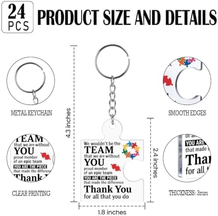 Team Appreciation Gifts Bulk for Coworkers Employee Staff Keychains - Image 2
