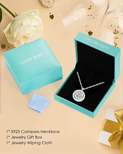 Compass Birthstone Pendant Necklace for Women, S925 Sterling Silver Jewelry - Image 6