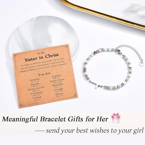 Christian Gifts for Women Girls, Religious Cross Bracelet - Image 2