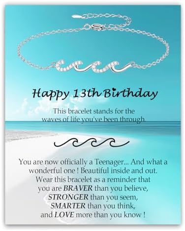 Gifts for Women, Cool Waves Bracelet Christmas Birthday Gift for Happy Birthday 21st, 30th, 40th, 50th, 60th Birthday Gift Ideas for Women Ladies Bestie Friend Sister Mom Daughter Wife Grandma by Unknown