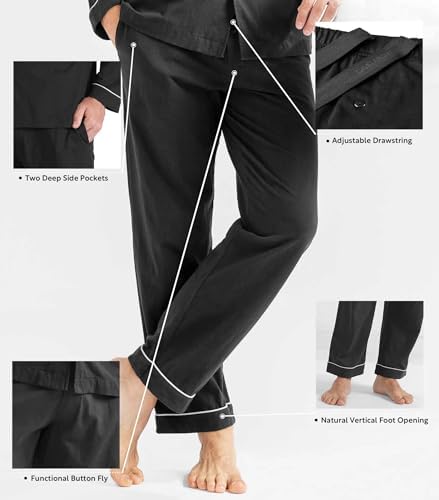 DAVID ARCHY Men's Pajama Set, Premium Combed Cotton Long Sleeve Sleepwear - Image 5
