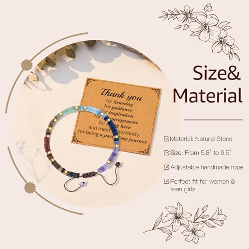 AGOT Thank You Gifts for Women: Teacher Appreciation Office Gifts for Coworkers Employee Boss Lady Manager Colleague Natural Stone Bracelet - Image 2