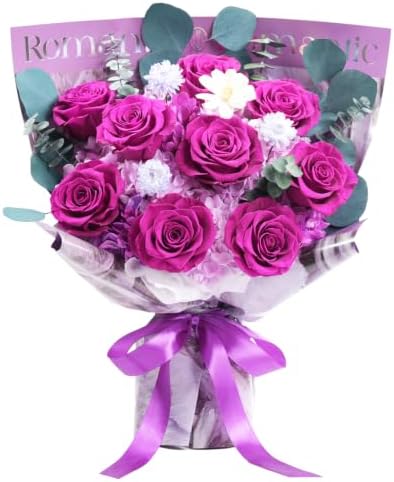 Lovenfold Flowers for Delivery Birthday Flowers Gift for Her,Preserved Flowers Bouquet 9 Roses Bouquet,Birthday Gifts for Women Mom Grandma(9 Purple Roses) by lovenfoldrose
