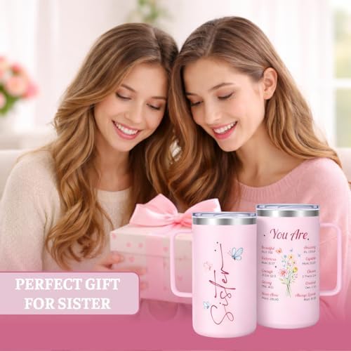 Sisters Gifts From Sister, Birthday Gifts For Sis 20oz Sister Coffee Mug - Image 3