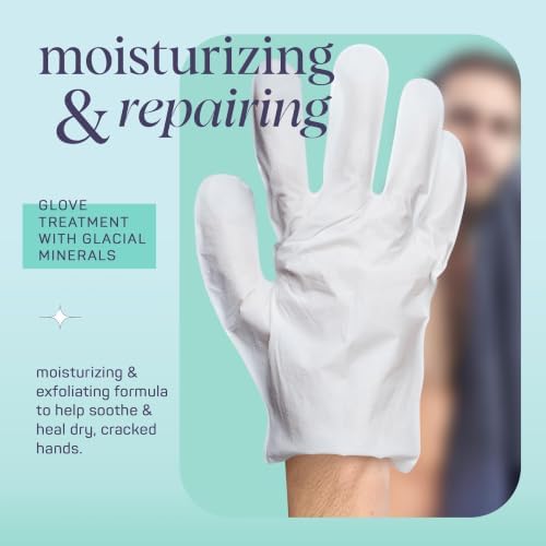 SpaLife Men's Cooling Mint Hand Moisturizing Gloves for Working Hands | Revitalizing & Hydrating Hand Mask for Softening Dry, Cracked Skin | One Size Fits Most | 6 Pairs - Image 2