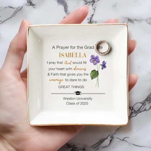 Wrappiness Graduation Personalized Jewelry Dish, A Sweet Ending To A New Beginning Ring Tray, D02 - Image 3