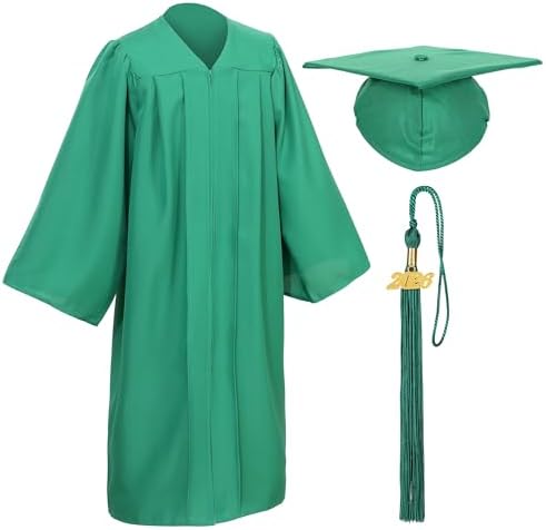 Unisex Matte Graduation Cap and Gown Tassel Package for High School and Bachelor by DDODOU