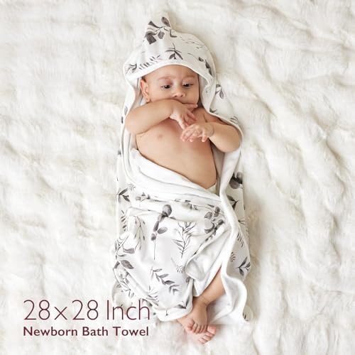 Momcozy Baby Towels, Soft Absorbent Bath Towel for Newborn&Toddler, Leaves - Image 6