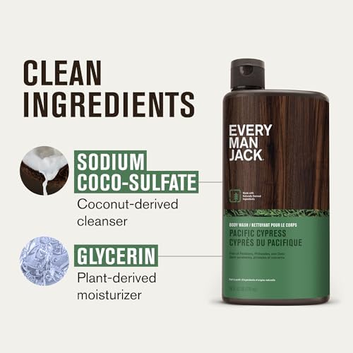 Every Man Jack Hydrating Body Wash for Men, Pacific Cypress, 2pk - Image 5