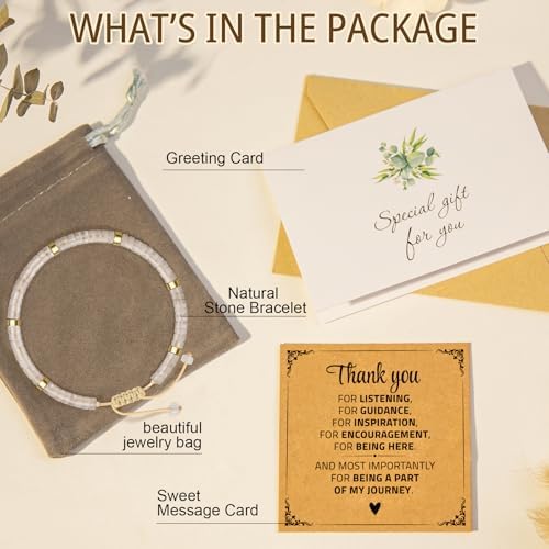 AGOT Thank You Gifts for Women: Teacher Appreciation Office Gifts for Coworkers Employee Boss Lady Manager Colleague Natural Stone Bracelet - Image 4