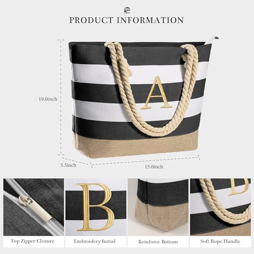YOOLIFE Beach Bags for Women - Travel Canvas Beach Tote, Pool Waterproof Bag, Travel Essentials, Gifts for Women Birthday - Image 5
