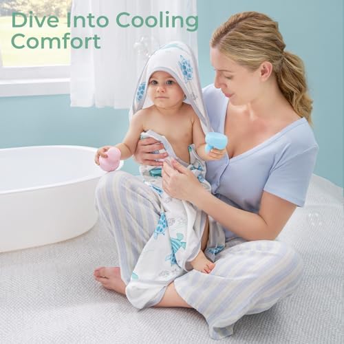 Momcozy Baby Towels, Soft Absorbent Bath Towel for Newborn&Toddler,Turtle - Image 4