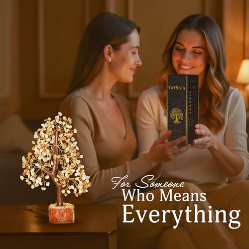 YATSKIA Citrine Tree | Gemstone Money Tree Feng Shui Crystals Decor | Bonsai Tree Decor | Feng Shui Money Tree | Birthday Gifts for Women | 10 Inch 300 Beads - Image 4