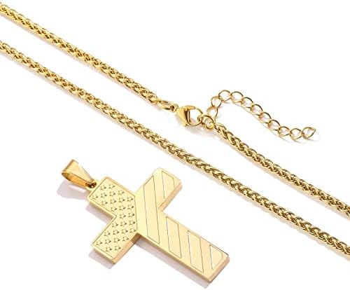 DuoDiner 18+2" Cross Necklace for Men Boys Christian Confirmation Gifts - Image 4