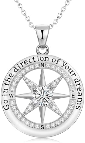 2026 Graduation Gifts for Her-925 Sterling Silver Graduation Compass Necklace College Graduation Gifts for Women Her Granddaughter Daughter 2026 by YOVOGO