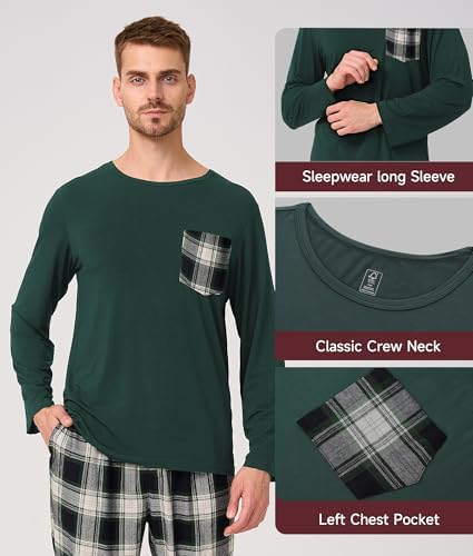 BAMBOO COOL Men's Pajama Set Long Sleeve PJs with Pants & Pockets - Image 2