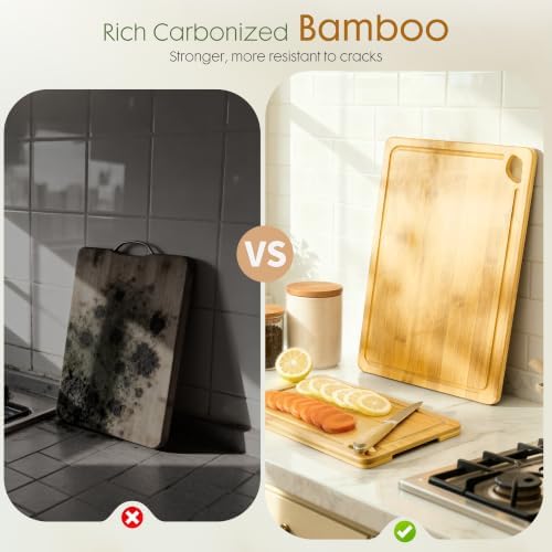 Astercook Nature Bamboo Cutting Boards for Kitchen - Image 3