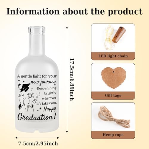 Vetbuosa Graduation Gifts, Decorative Bottle Night Light Graduation Gift for Her, Graduations Gifts for College High School Masters Degree Phd Nurse, Inspirational Grad Presents for her - Image 2